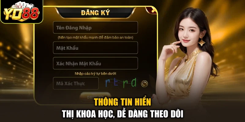 Thông tin hiển thị khoa học, dễ dàng theo dõi